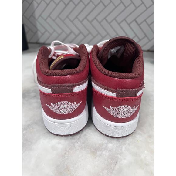 Nike Air Jordan 1 Low GS PB&J Peanut Butter Jelly HF3202-200 5Y Burgundy White - Picture 9 of 15